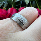 Black Hammer Center/Offset Groove Finish 8mm Men Women Wedding Tungsten Rings