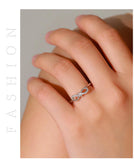 Exquisite Geometric Twisted 925 Sterling Silver AAAA Lab Created Diamond Rings