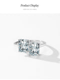 Luxury Silver Classic Setting Shining Princess Cut AAAA Lab Created Diamonds Ring