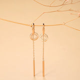 14 Karat Gold Filled AAA Zircon Diamonds Trendy Fine Daily Long Tassel Dangle Earrings