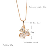 Outstanding Shiny 14K Filled Rose Gold AAA Zircon Diamonds Pendant Necklace For Women - Fine Jewellery