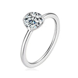 1CT 6.5mm  Real D Color Round Diamond VVS1 Moissanite 925 Silver Engagement Wedding Rings for Women Fine Jewellery