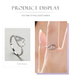 Sweet Heart to Heart AAAA Lab Created Diamond 925 Silver Ring Fine Jewellery