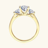 Three Stones 2cttw. VVS1 D-E Moissanite Diamond 14KGP 925 Silver Wedding Ring