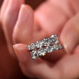 Double-row Wrap Open Twist Sparkling 10 Stone 3.26cttw Moissanite Diamonds Ring