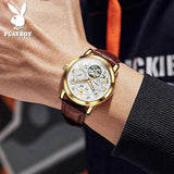 Excellent Automatic Top Brand Mechanical Watch Tourbillon Sport Leather Casual Business Fashion Wristwatches