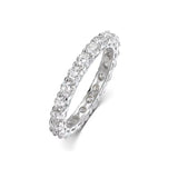 3/3.5/5mm Rose Gold Color VVS1 D Colour Moissanite Diamonds Eternity Silver Ring