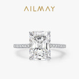 Luxury Radiant Cut AAAA Lab Created Diamond 925 Sterling Silver Fine Rings