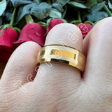 Beveled Brushed Polished Finish 8mm Men Women Two Tone Tungsten Wedding Rings