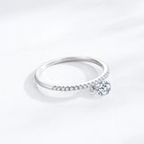 Delicate Dangling Round AAAA Lab Created Diamond 925 Silver Unique Design Ring