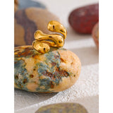 18K Gold Plated New Irregular Stainless Steel Stylish Unique Texture Distinctive Ring