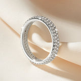 Sparkling Double-row 1.3mm VVS1 D Color Full Moissanite Eternity Luxury Ring