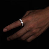 Popular Full Moissanite Eternity Engagement Wedding Rings for Women 925 Sterling Silver White Gold Plated Fine Rings