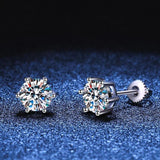 Luxury 2ct Moissanite Diamonds Earrings For Women and Men - Gold Plated Sterling Silver Stud Earring Fine Jewellery - The Jewellery Supermarket