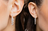 14 Karat Rolled Gold Oval Multicolor AAA Zircon Crystals Long Drop Luxury Earrings