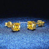 VVS1 Sterling Silver White Pink Yellow Red Orange Moissanite Diamonds Stud Earrings