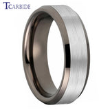 Multicolours Beveled Brushed 6m/8mm Classic Tungsten Wedding Rings for Men Women