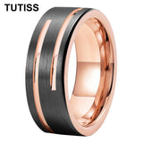 Special Groove Finish 8mm Two Colours Cool Men Women Tungsten Rings Comfort Fit