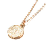 Glossy Coin Shape Simple Fashion 14K Filled Rose Gold AAA Zircon Diamonds Pendant Necklace - Fine Jewellery