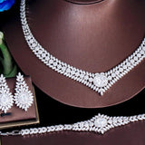 New 4pcs Luxury Shiny Paved Full AAA+ Cubic Zirconia Diamonds Bridal Wedding Evening Jewellery Set for Women - The Jewellery Supermarket