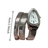 Elegant Luxury Jewellery Snake Design Zircon Diamonds Gold Colour Stainless Steel Women Quartz Bracelet Wristwatches