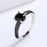 Exquisite Enamel Classic Inlay Blue Purple Black Yellow AAA Zircon Rings