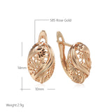 14K Gold Filled Geometric Oval Flower Twist Fashion Gothic Jewellery Retro Earrings