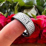 Laser Engraved Pipe Cut Brushed Finish 6MM 8MM Tungsten Wedding Men Women Rings
