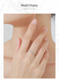 Exquisite Wave Drop 925 sterling silver Round AAAA Lab Created Diamonds Ring