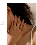 18K Gold Plated Stainless Steel Creative Individualistic Fashionable Ring