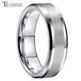 Popular Ring Beveled Polished Brushed 6/8mm Men Women Tungsten Wedding Rings