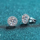 Awesome 0.5ct 1ct Round Moissanite Diamonds Unisex Stud Earrings Fine Jewellery
