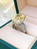 Wonderful 14 Carat Luxury Fragmented Ice Cut Rectangle Dark Green, Yellow AAAAA High Carbon Diamond Rings