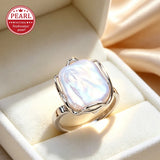 Selection Jewellery Pieces of Real Big Baroque Pearl Silver Gold Colour Rings