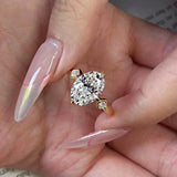 D Colour VVS Oval Cut GRA Certified 2CT Moissanite Diamond Ring Silver Promise Engagement Wedding Fine Jewellery
