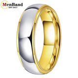 Stepped Shiny Polished Finish 6/8mm Men Women Tungsten Carbide Wedding Rings