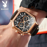 Luxury Classic Quartz Man Watch with High Quality Leather Strap Waterproof Business Wristwatch