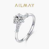 Luxury Crown Sparkling AAAA Lab Created Diamond 925 Sterling Silver Solitaire Ring