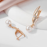 14K Rolled Gold Pearl Vintage AAA Zircon Diamonds Micro Wax Setting Earrings For Women