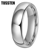 New Arrival Black Blue Domed Polished Finish Tungsten Carbide  Men Women Wedding 6MM/8MM Rings - The Jewellery Supermarket