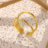 New In Stainless Steel 14K Gold Colour Rings For Women and Girls - Ideal Trendy Fashion Rings, Ideal Gifts - The Jewellery Supermarket