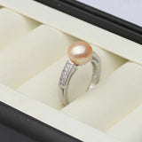 Genuine Real Freshwater Pearl AAA Zircon Diamonds Silver Multicolour Rings