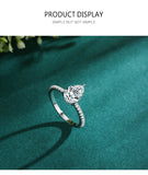Luxury Water Drop Shape AAAA Lab Created Diamond 925 Sterling Silver Ring
