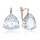 14 Karat Gold Filled Luxury Shiny White Big Zircon Crystals Drop Earrings For Women