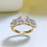 Sparkling 5 Stone 3.6cctw D Color Moissanite Diamonds Engagement Wedding Eternity Rings for women - 
 Fine Jewellery - The Jewellery Supermarket