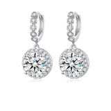 Luxury Niche Round Design High-End D Colour VVS1 1-2 Carat Moissanite Diamond Earrings - Fashion Casual Jewellery