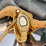 Selection of Snake Watches: Honeycomb Bullet Texture Dial Single-Coil Snake Bangle