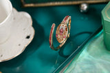 Fashion Snake Bling Watch Bracelet Copper Inlaid Rhinestones Cuff Bangle For Women