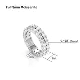 Sparkling 2.2cttw 3mm D Colour Moissanite Diamonds Full Eternity Rings - 18K Gold 925 Silver Plated Wedding Rings