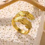 New In Stainless Steel 14K Gold Colour Rings For Women and Girls - Ideal Trendy Fashion Rings, Ideal Gifts - The Jewellery Supermarket